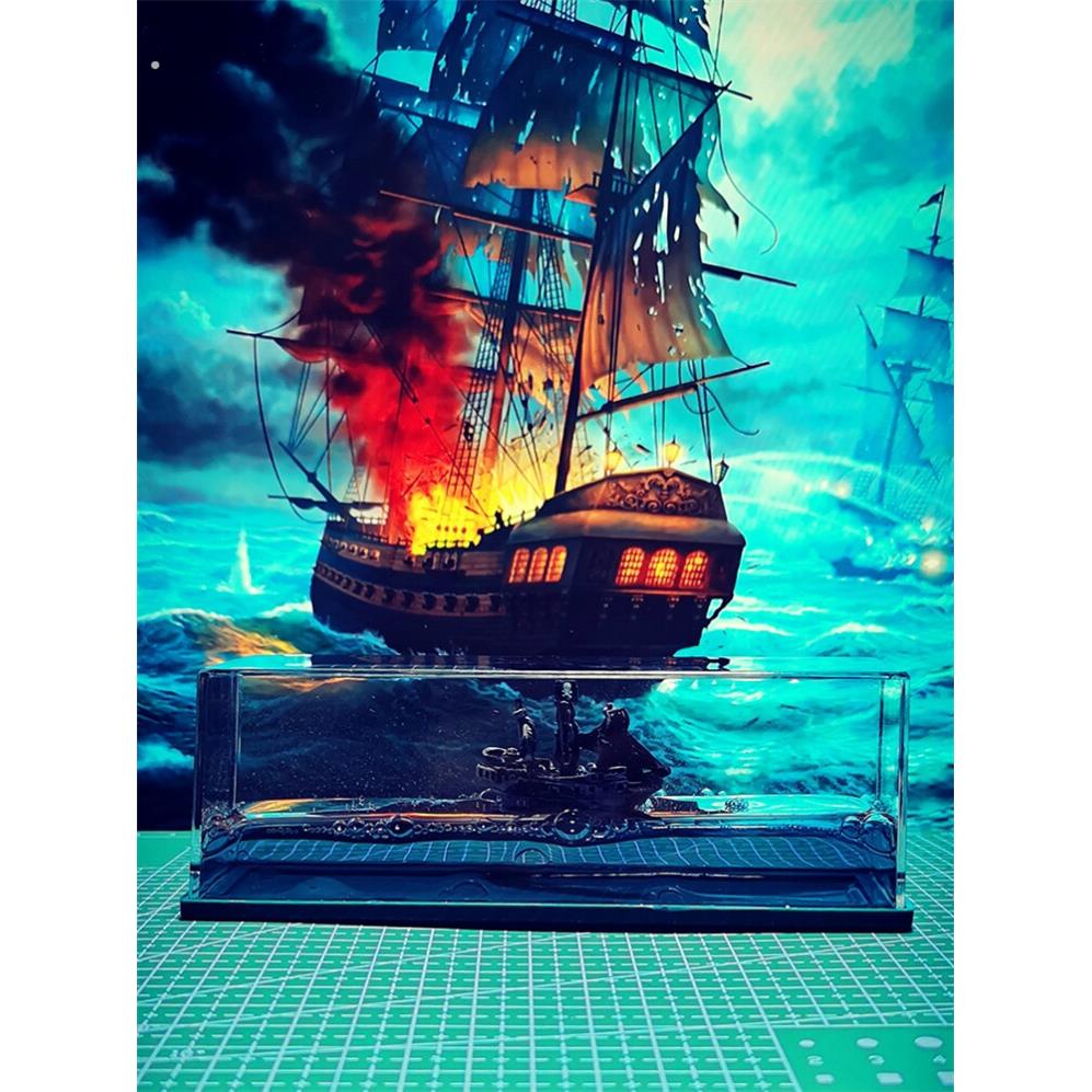 游轮流体漂流瓶汽车专用桌面摆件永不沉没黑珍珠海盗船送生日礼物
