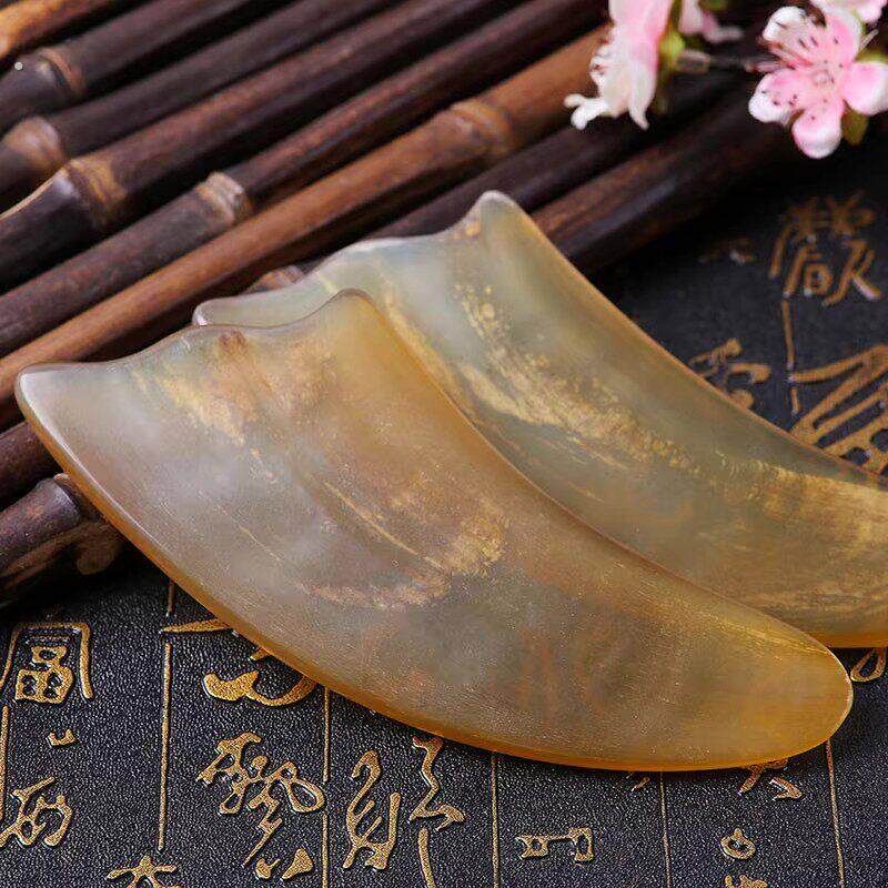 刮痧牛角板按摩板全身通用牛角套装面部美容脸部颈部眼部拔筋棒