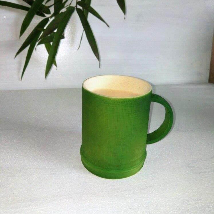 竹杯,绿杯,带柄手竹杯,无盖竹杯,纯天然竹杯水杯饭厅家用复古