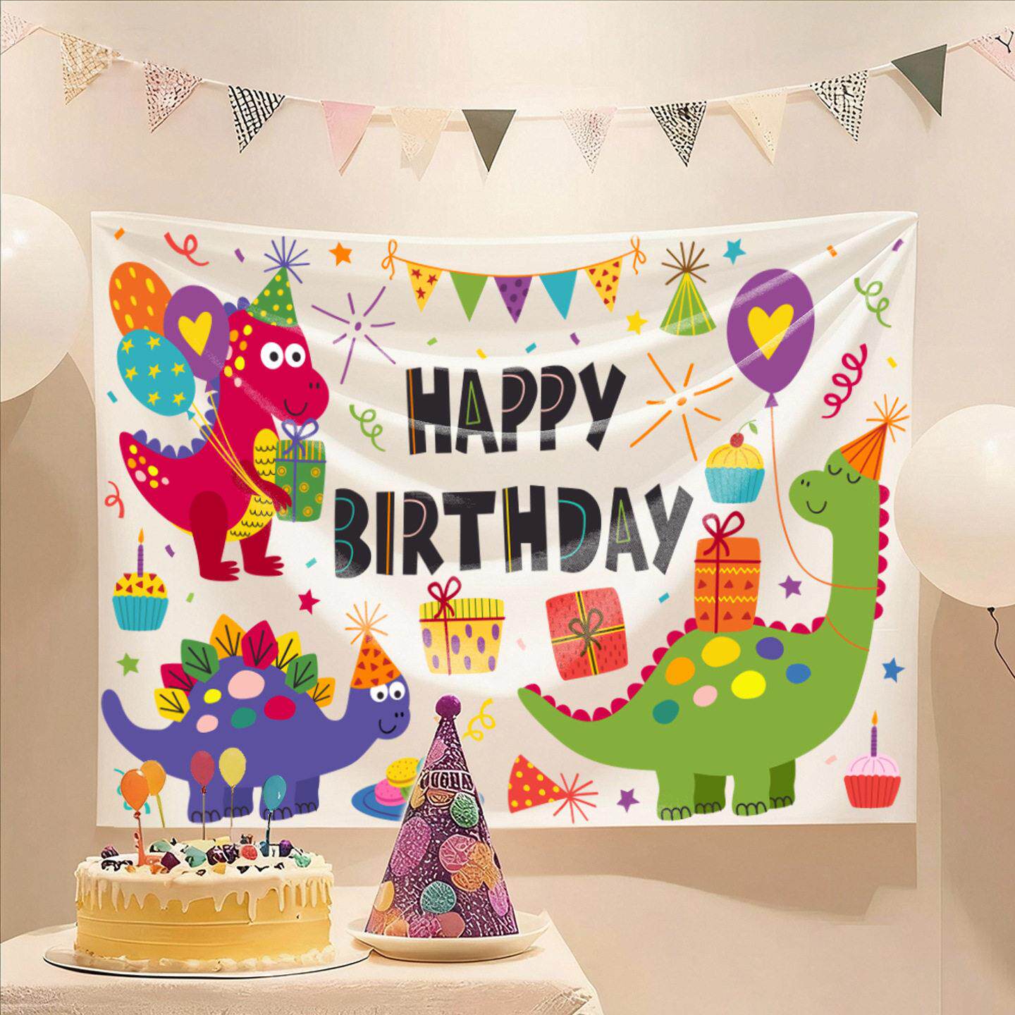 宠物生日背景布猫咪狗狗小猫狗派对场景布置海报气氛装扮拍照道具