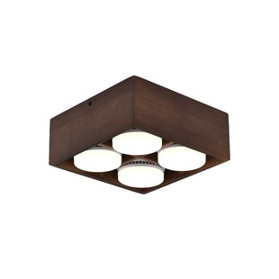 实木新中式无主灯北欧胡桃木纹过道客厅天花斗胆格栅灯明装筒射灯