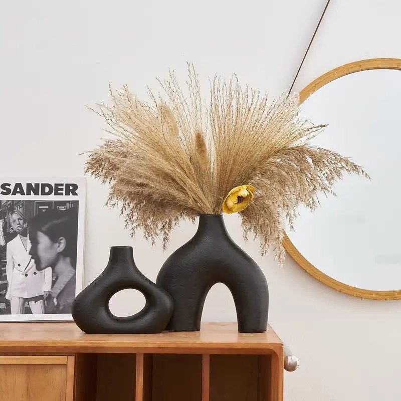 简约日式陶瓷花瓶摆件客厅插干花器民宿客厅样板房间书柜装饰品,家居饰品,花瓶,淘宝优惠券,粉丝福利购,淘宝优惠卷