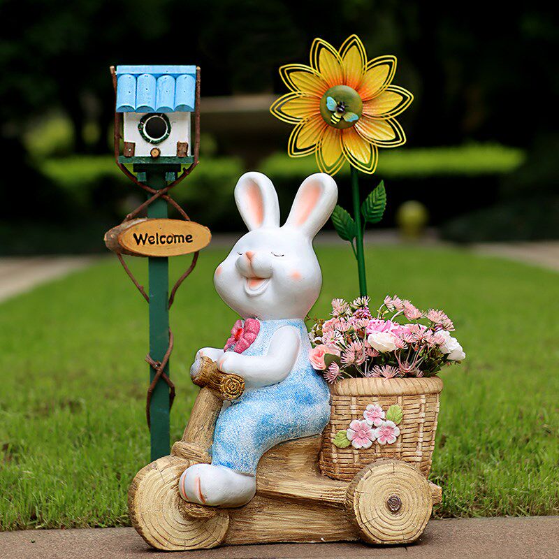 入户花园庭院动物兔子装饰品幼儿园欢迎光临牌花盆景观布置摆件,家居饰品,户外/庭院摆件,淘宝优惠券,粉丝福利购,淘宝优惠卷