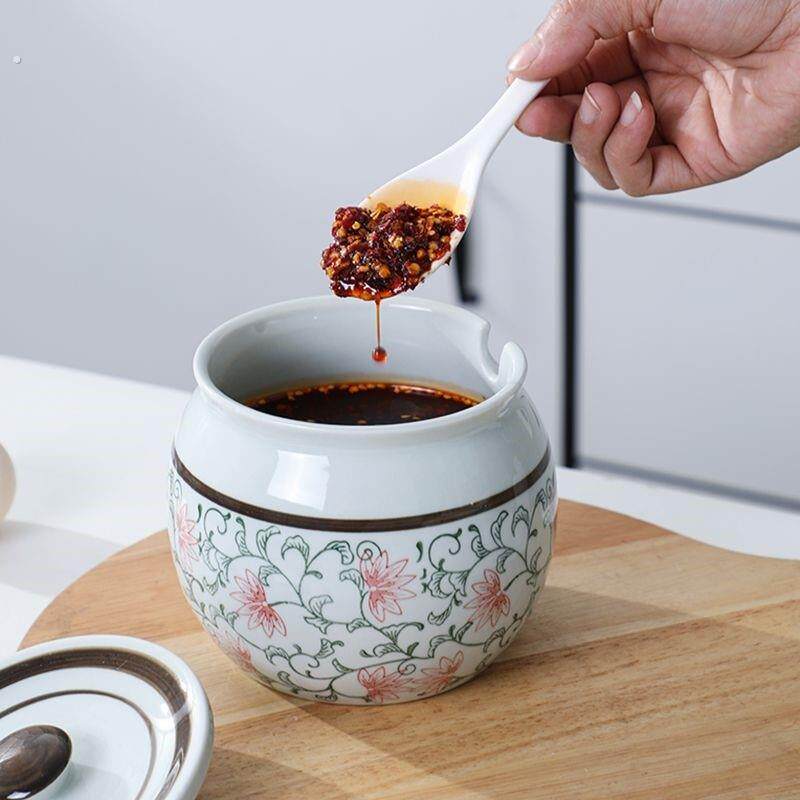 猪油罐陶瓷老式调味瓶罐盐罐厨房辣椒油专用罐油罐家用耐高温罐子