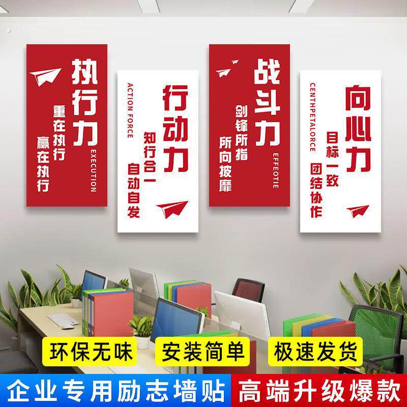 执行力办公室墙面装饰挂画网红励志标语录企业文化公司会议室布置