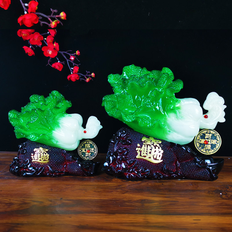 玉白菜摆件招财进宝客厅摆件玄关酒柜电视柜家居摆设新店开业礼品,家居饰品,装饰摆件,淘宝优惠券,粉丝福利购,淘宝优惠卷