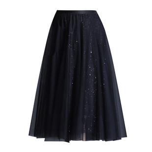 网纱半身裙冬大码百褶遮胯纱裙胖mm女士中裙小个子松紧腰蕾丝短裙