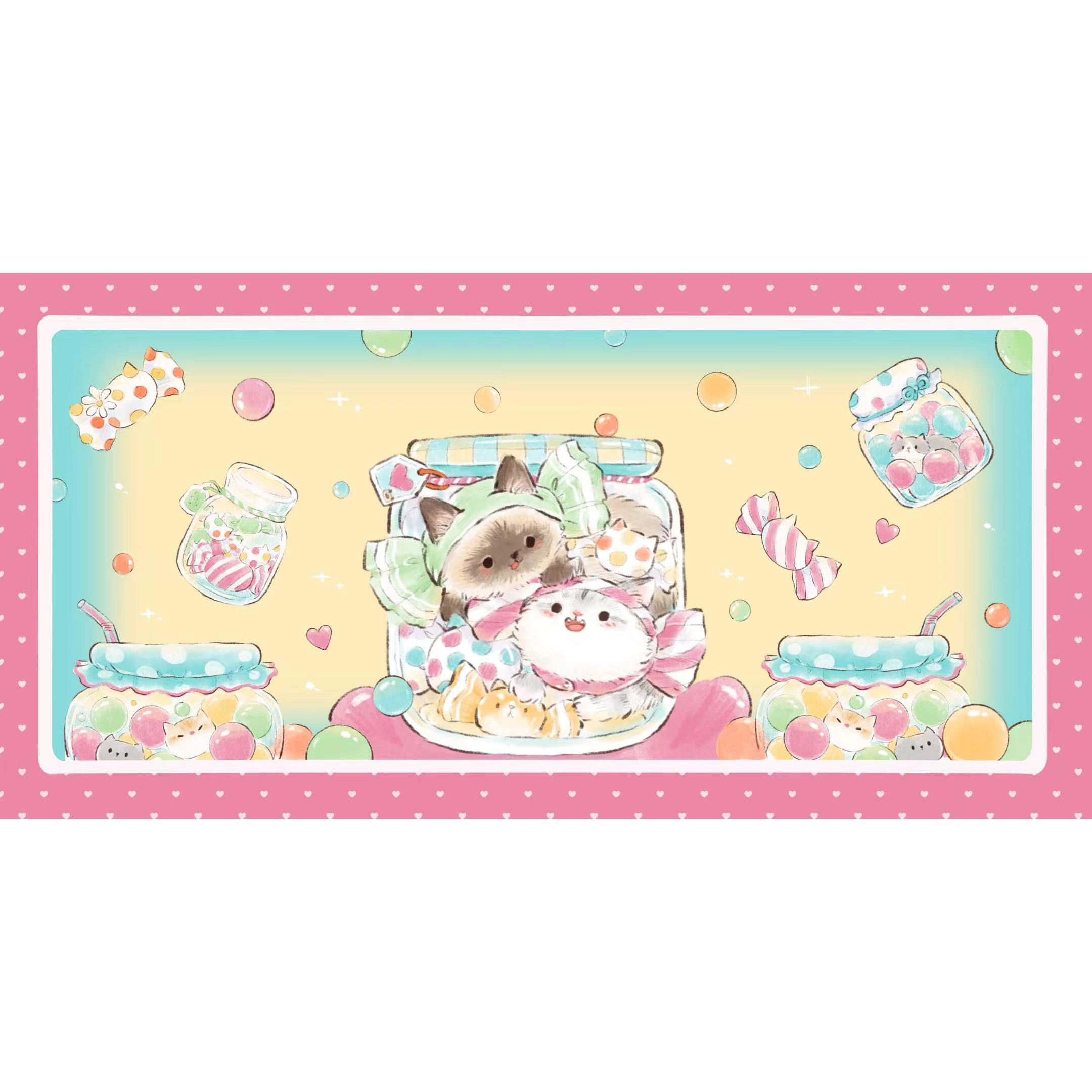 [原创]糖果猫宠物猫狗兔兔防水防滑皮革餐垫鼠标垫