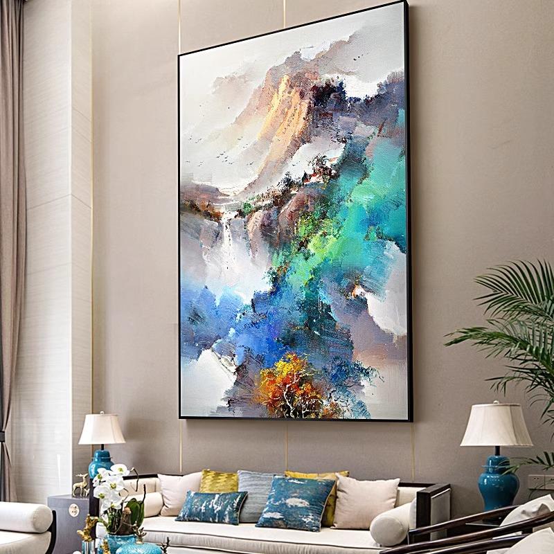 山水风景装饰画客厅玄关过道走廊挂画现代简约有框画