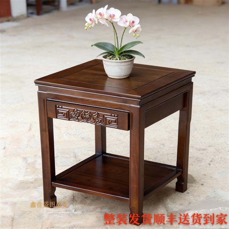 实木花架鱼缸架盆景架客厅方几小茶几桌子新中式沙发侧边角几边桌