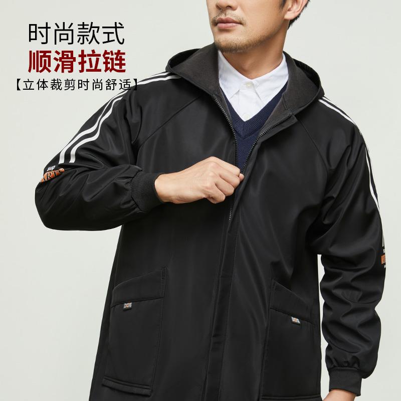 防水加绒罩衣男款新款秋冬季加厚长袖围裙上班外套工作服定制大褂
