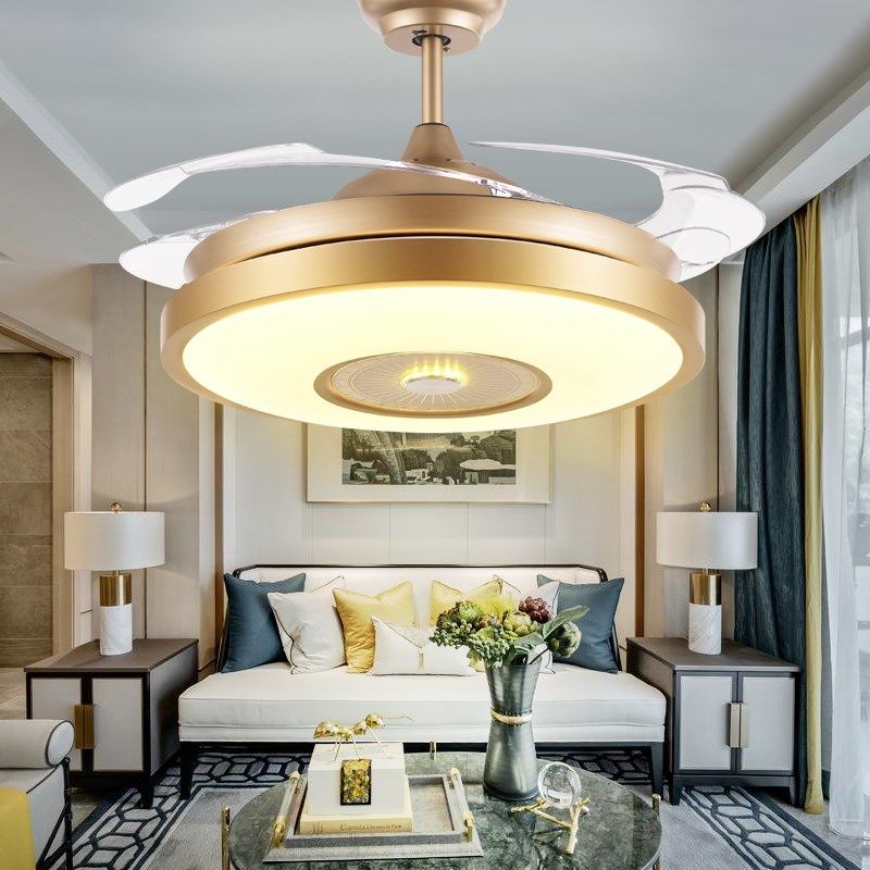 风扇灯隐形吊扇灯隐形风扇灯风扇灯金色餐厅卧室带灯吊扇电扇吊灯,家装灯饰光源,风扇灯,淘宝优惠券,粉丝福利购,淘宝优惠卷