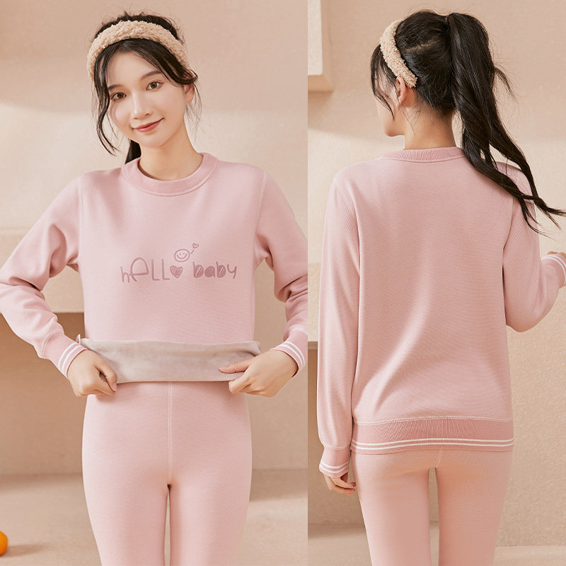 少女学生保暖衣内衣女套装加厚加绒德初中生高中大童冬季秋衣秋裤