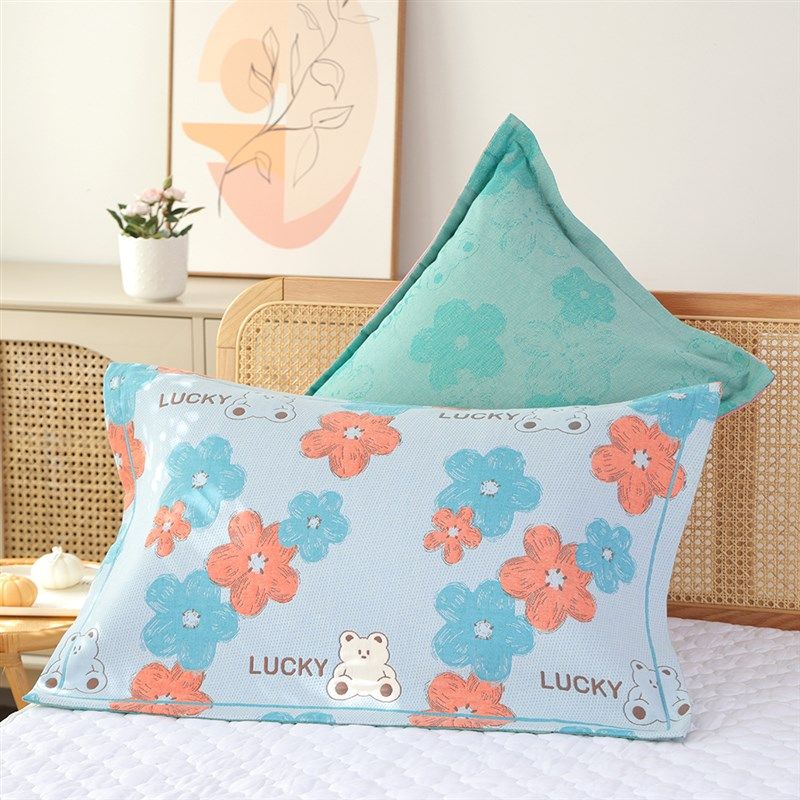 纯棉纱布枕套一对装新款四季通用成人款家用枕芯内胆套全棉枕头套,床上用品,枕套,淘宝优惠券,粉丝福利购,淘宝优惠卷