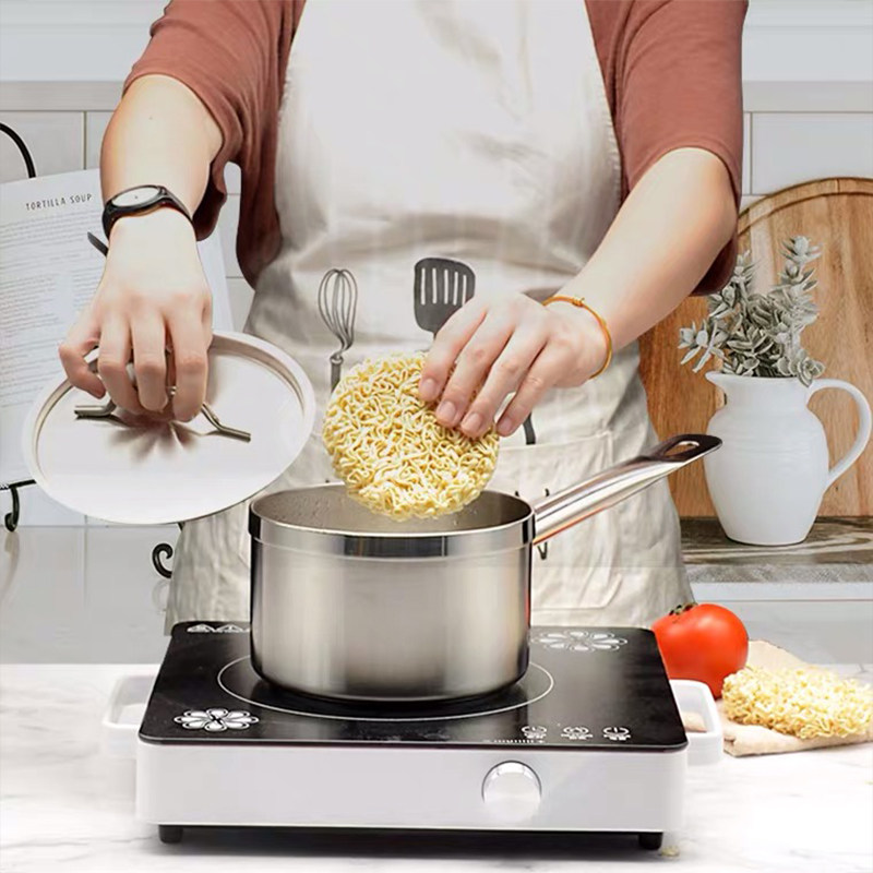 不锈钢复底汁锅 烘焙奶锅欧式商用酱汁锅 酒店单柄汤锅 炉具通用