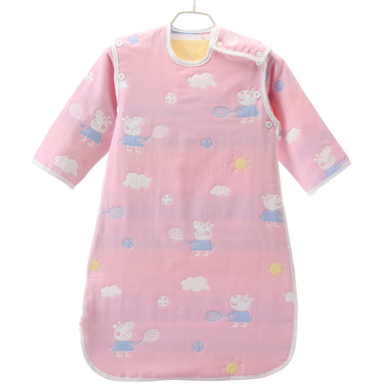 婴儿睡袋纯棉纱布儿童春秋夏季厚薄款四季通用宝宝透气恒温防踢被