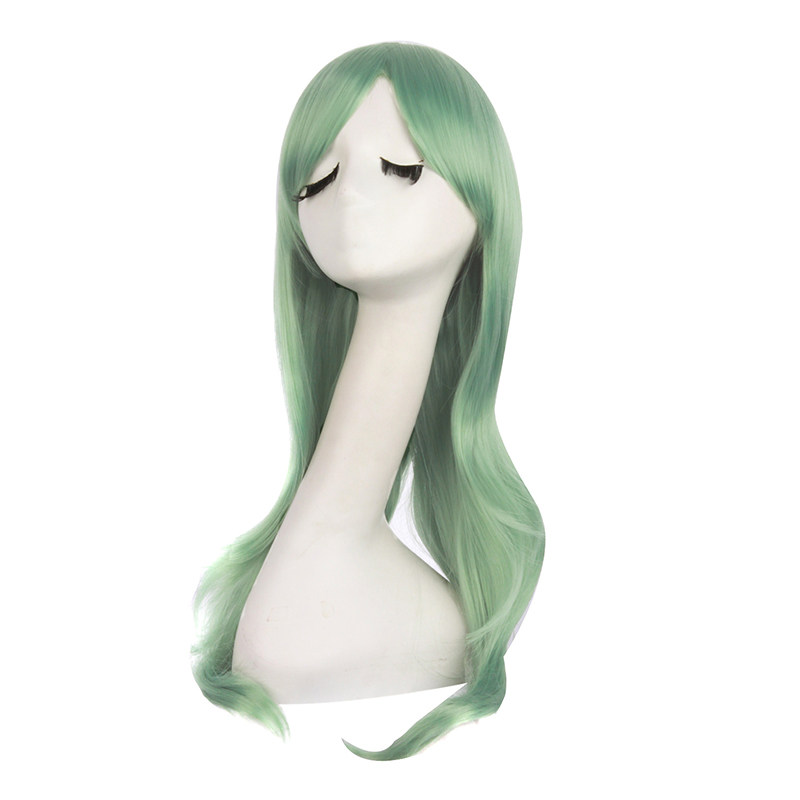 潼漫 cos假发女长发动漫高温丝浅绿色齐斜刘海万用70cm微卷全头套,美发护发/假发,演出假发,淘宝优惠券,粉丝福利购,淘宝优惠卷