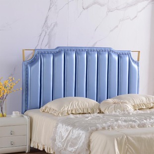 美式床头板软包布艺单双人简约北欧皮艺榻榻米酒店床头靠背板2米