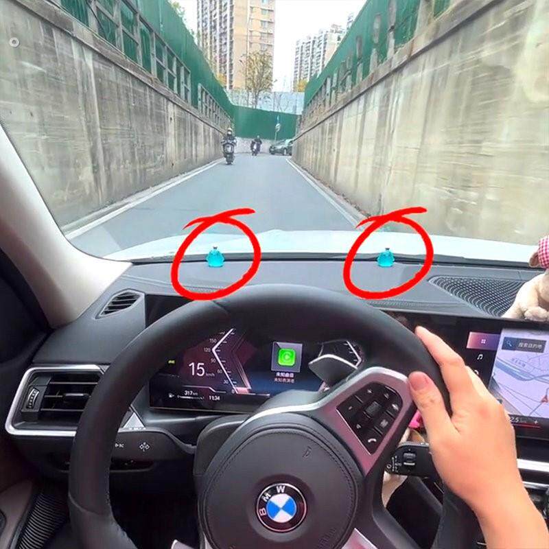 汽车新手点位标记车距实习上路安全辅助定位贴夜光摆件开车神器