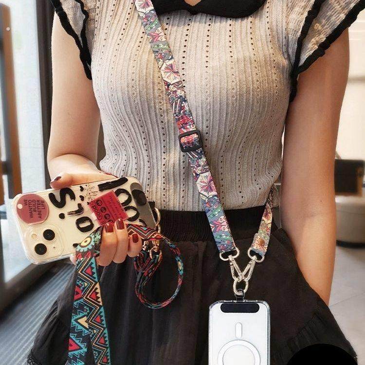 高端挂绳复古图腾斜挎背带长款可背可调节防丢手机壳手机挂脖绳子,节庆用品/礼品,手机链,淘宝优惠券,粉丝福利购,淘宝优惠卷