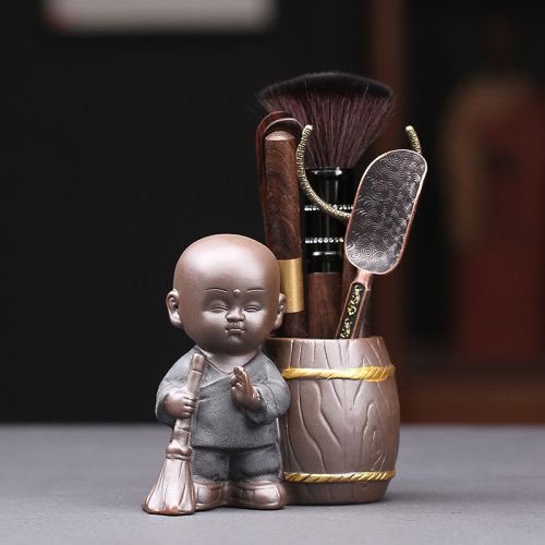 黑檀木茶道六君子套装纯铜功夫茶具配件零配大全紫砂茶宠茶筒茶刷