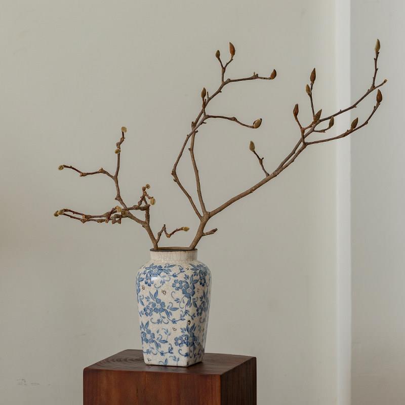 宋代美学花瓶青花瓷摆件客厅插花陶瓷景德镇覆古新中式高级感水培