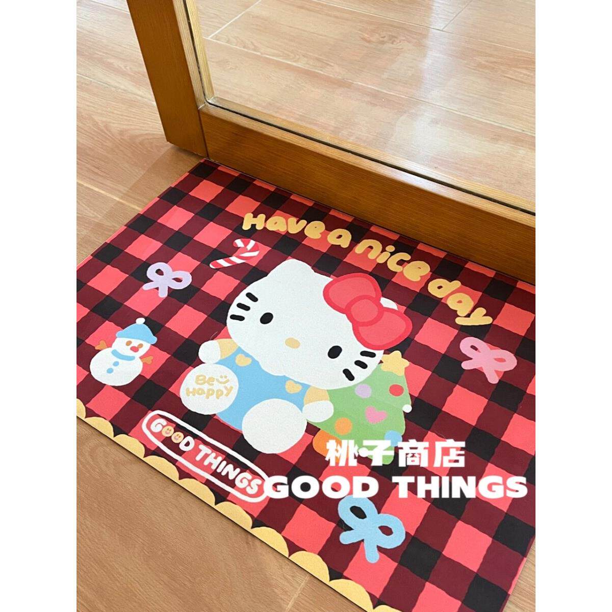 陶子店原入口门地垫丝圈你好可爱的小猫除尘乔迁红地毯