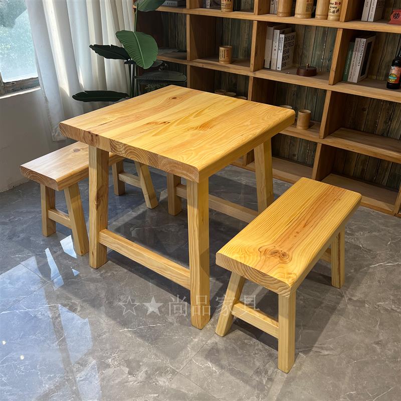 定制连锁店木屋烧烤桌凳商用火锅串串香饭店餐馆实木烧烤桌椅组合