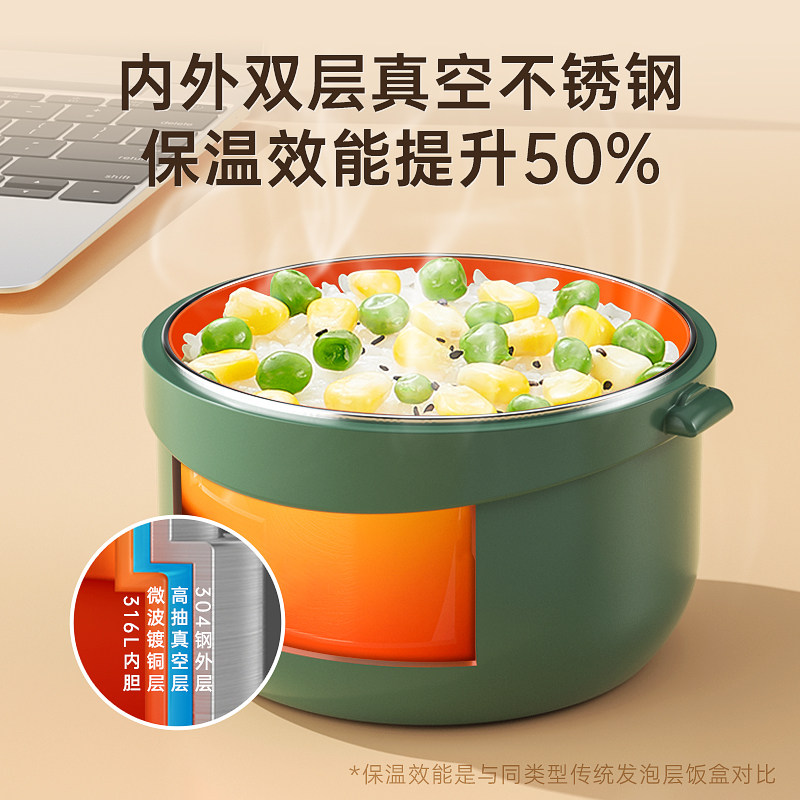 316L不锈钢多层保温饭盒学生上班族便当盒餐盒家用超长保温桶便携