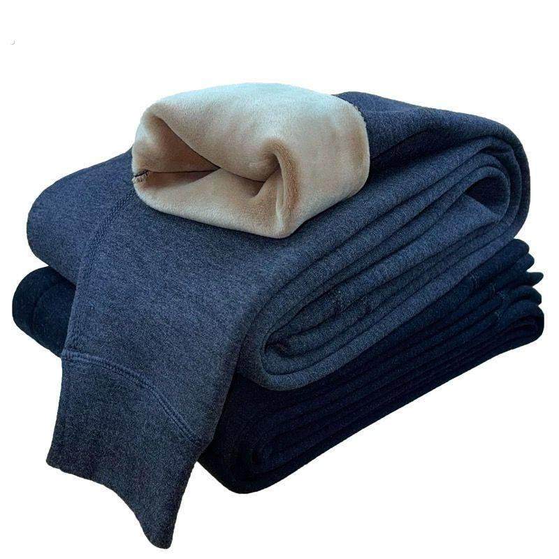 推荐新款男士冬季棉裤加绒加厚高腰秋裤一体保暖大码超弹修身绒裤