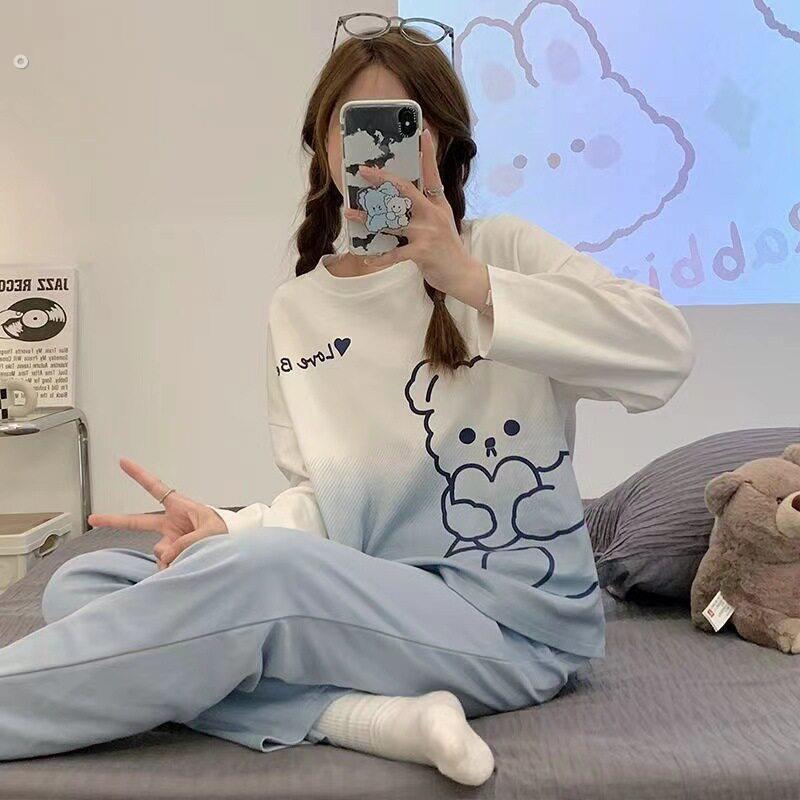 一次性睡衣女旅行酒店便携春秋长袖长裤套装亲肤无菌透气学院风