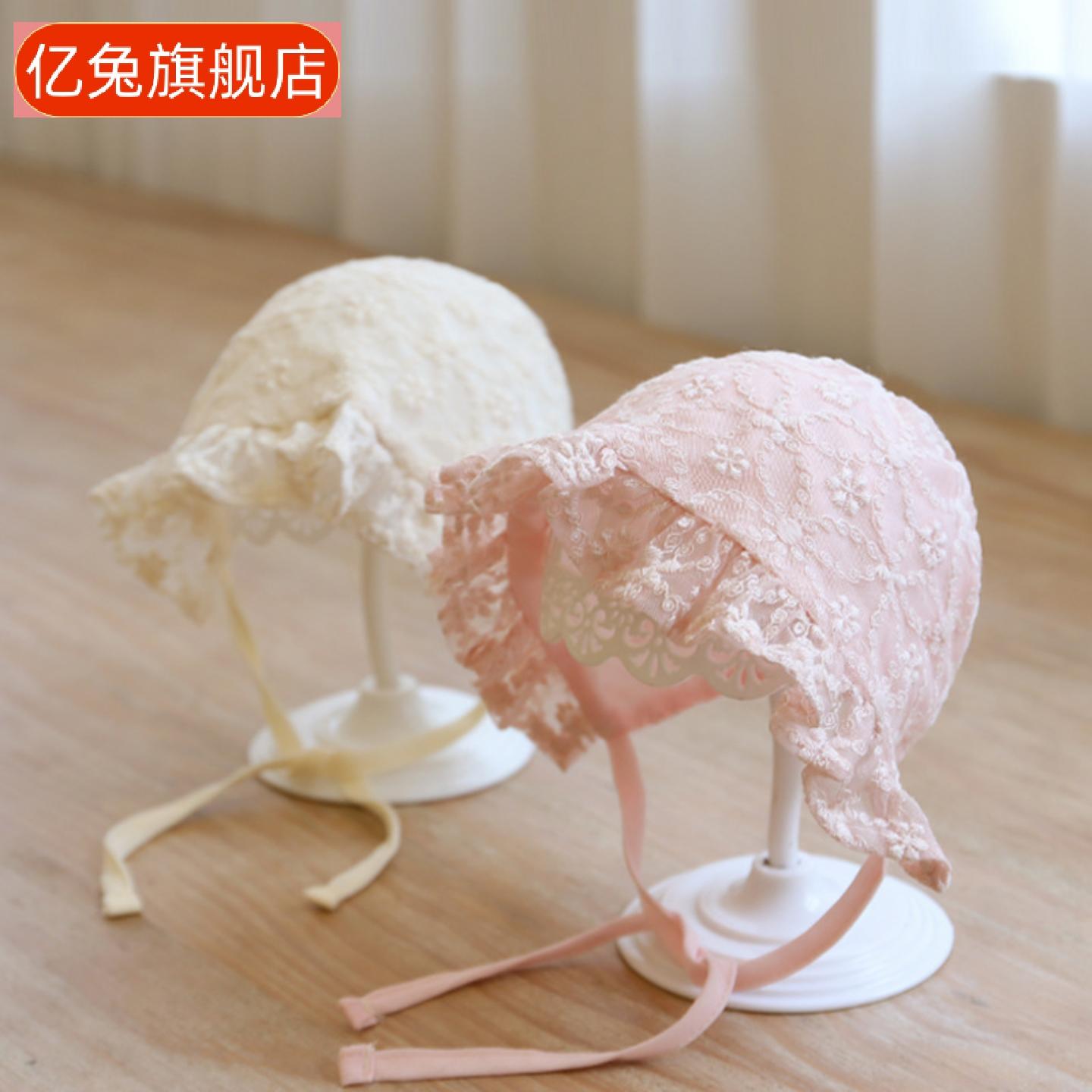 婴儿春夏薄款蕾丝防晒盆帽｜花边