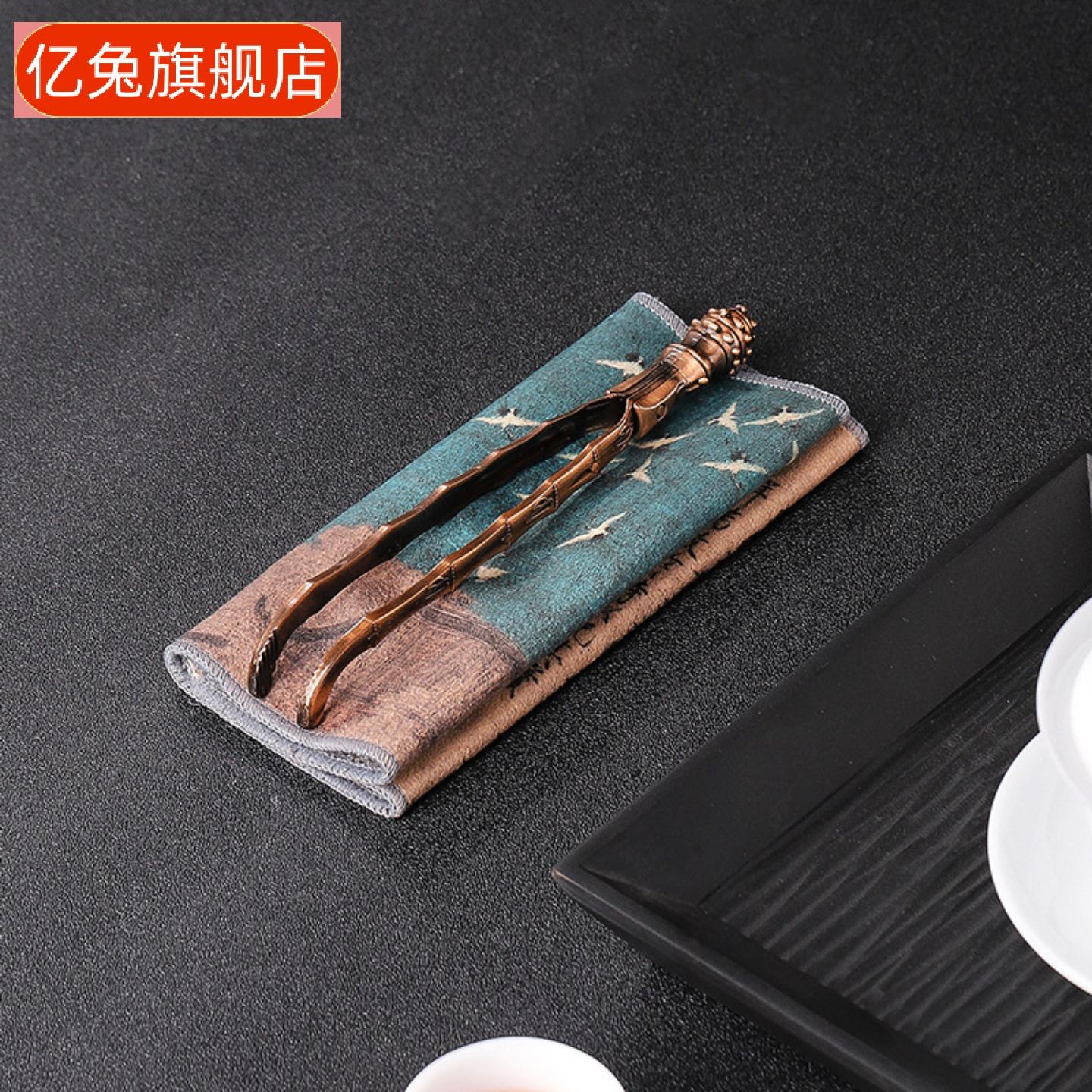 竹节青铜合金茶夹功夫茶具专用