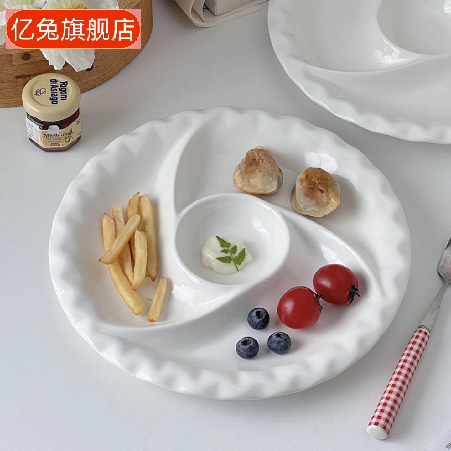高温陶瓷风车多格减脂餐盘
