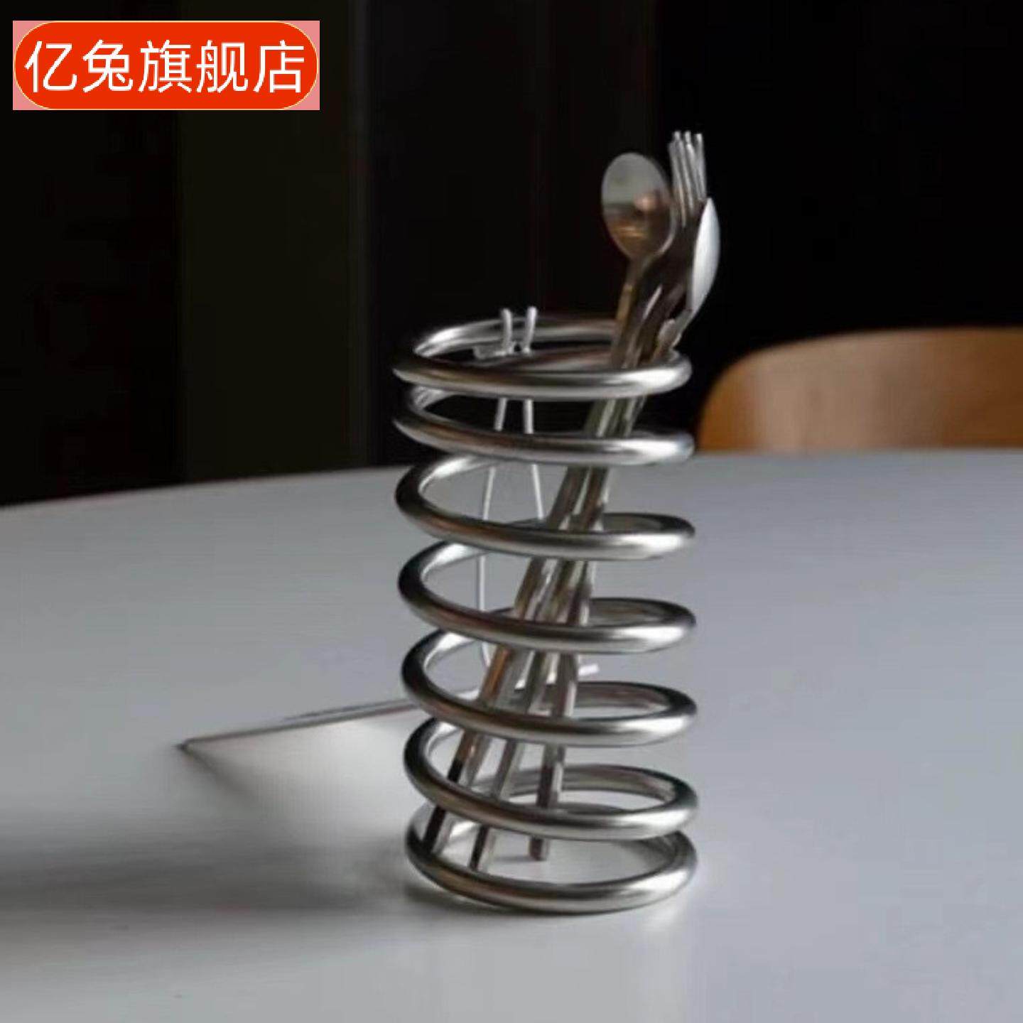 不锈钢牙刷架螺纹挤压牙膏架置物架化妆刷收纳笔筒工艺品