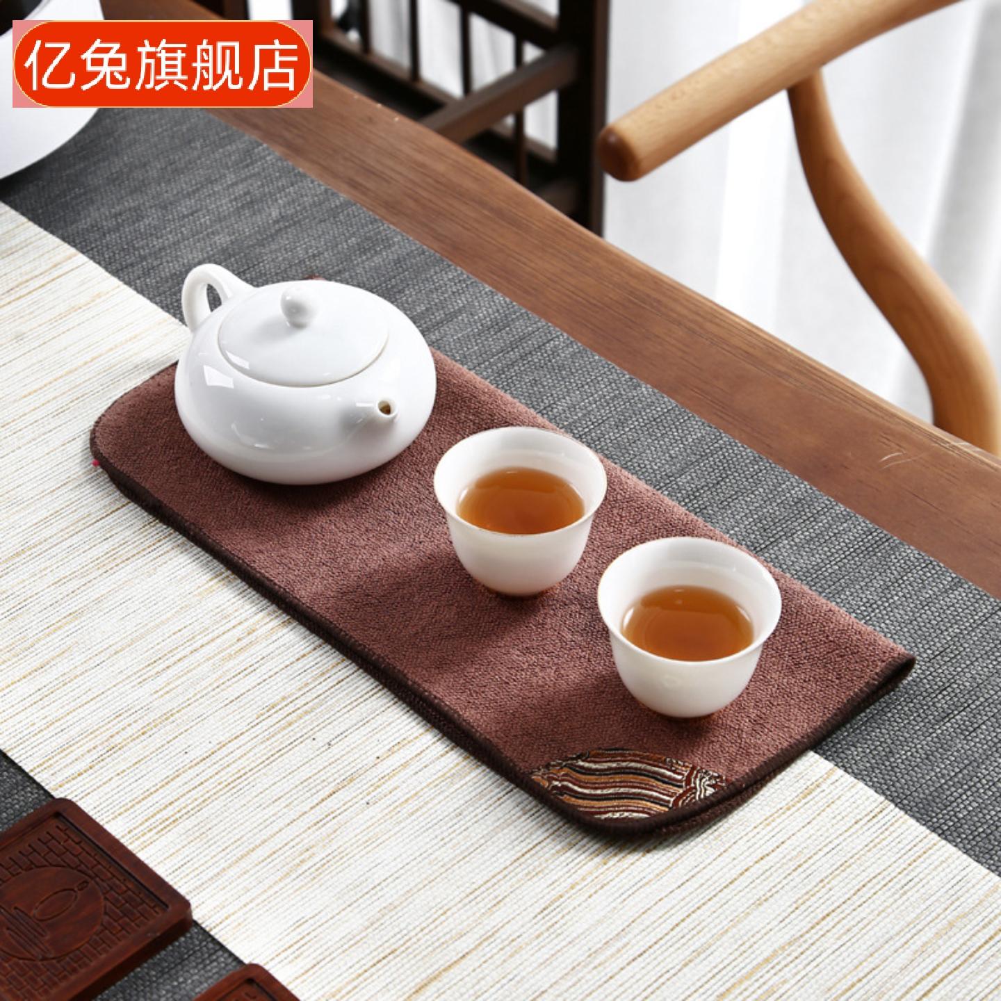 加厚吸水茶巾茶布禅意方形细纤维