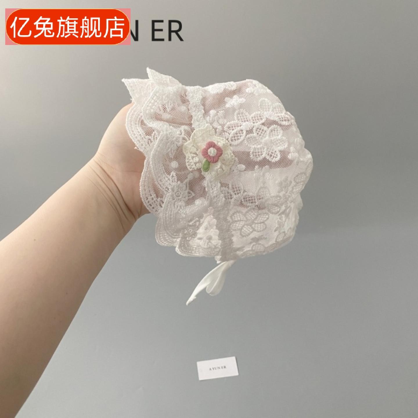 夏季薄款婴儿蕾丝花边公主遮阳帽