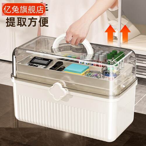 桌面文具收纳箱｜塑料整理盒手提