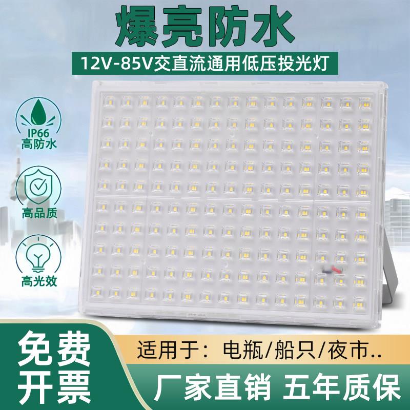 低压LED投光灯12V24V36V48V船用电瓶夜市摆地摊渔船大功率照明灯
