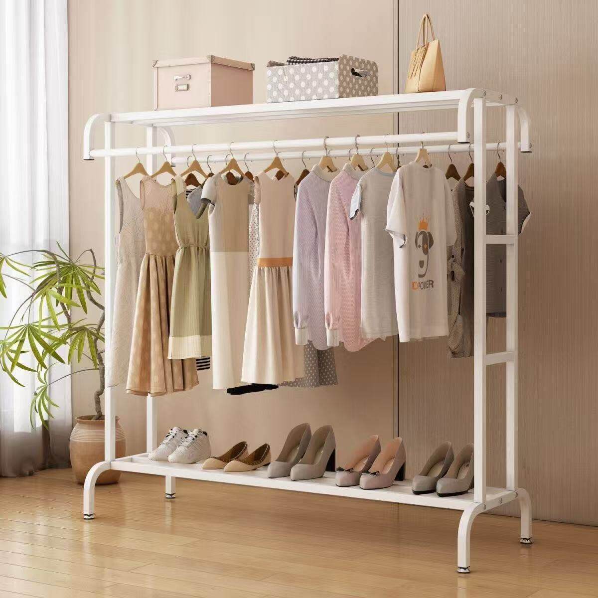 耐用衣帽架子结实秋冬卧室内挂衣架家用简易落地晒衣服晾衣架阳台