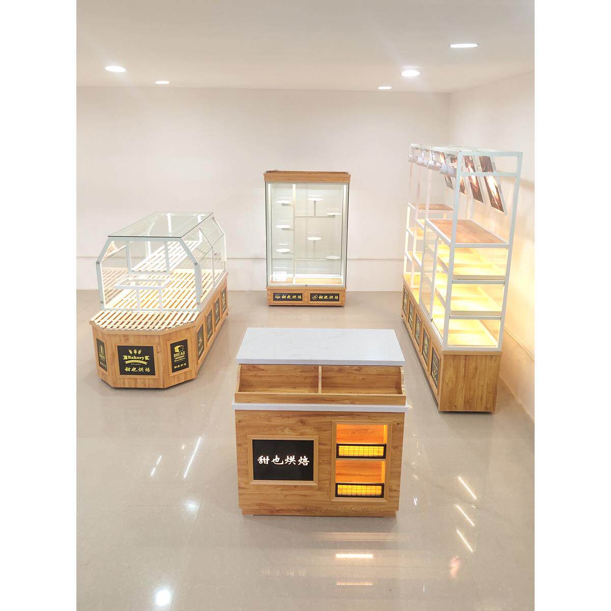 厂家直销蛋糕柜面包柜展示柜中岛柜烘焙店面包店货架商用玻璃移门