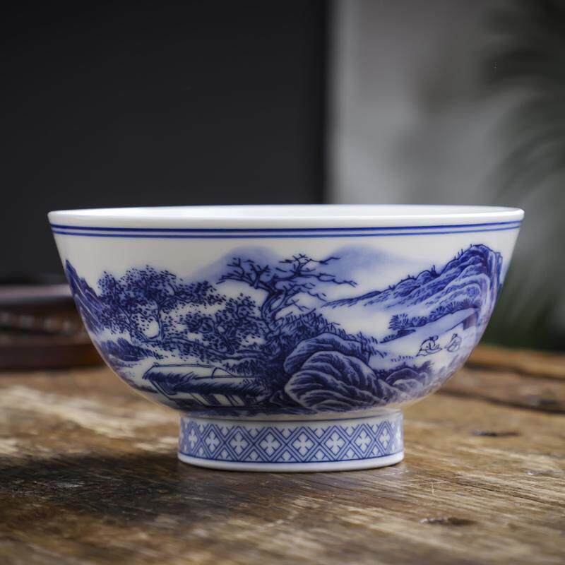 景德镇陶瓷餐具青花瓷碗家用健康釉下彩米饭碗粥碗加厚面碗大号