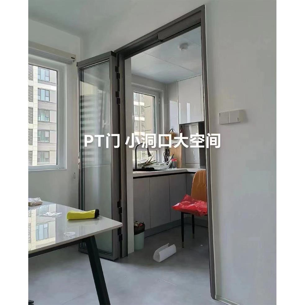 铝合金PD/PT门玻璃厨房化妆室吊轮折叠推拉平开极窄三联动带纱门