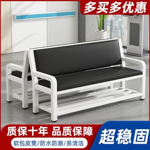 软包沙发靠背皮椅健身房球场休息区长条椅理发店等候椅靠背长凳椅