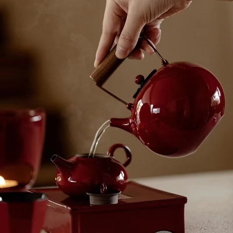 叶屿赭梦红朱提梁壶鎏银壶承盖碗夜游烛台六方杯主人杯陶瓷复古,餐饮具,茶壶,淘宝优惠券,粉丝福利购,淘宝优惠卷