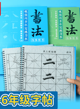 初学者毛笔字帖课本同步儿童书法练字水写布每日一练套装初学一年