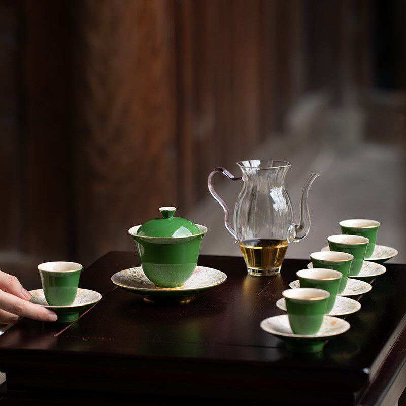 祥裕陶瓷春归燕茶具套装2024新款家用功夫茶具高档礼盒商务送礼