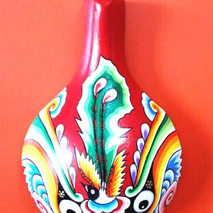 鼎麓 陕西民间特色礼品 手工工艺彩绘马勺社火脸谱 22*32 挂件财