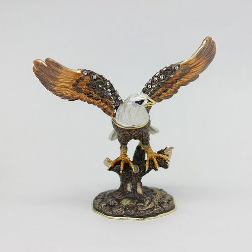 办公室摆件金属工艺品珐琅彩大鹏展翅老鹰家居小摆件书房装饰品