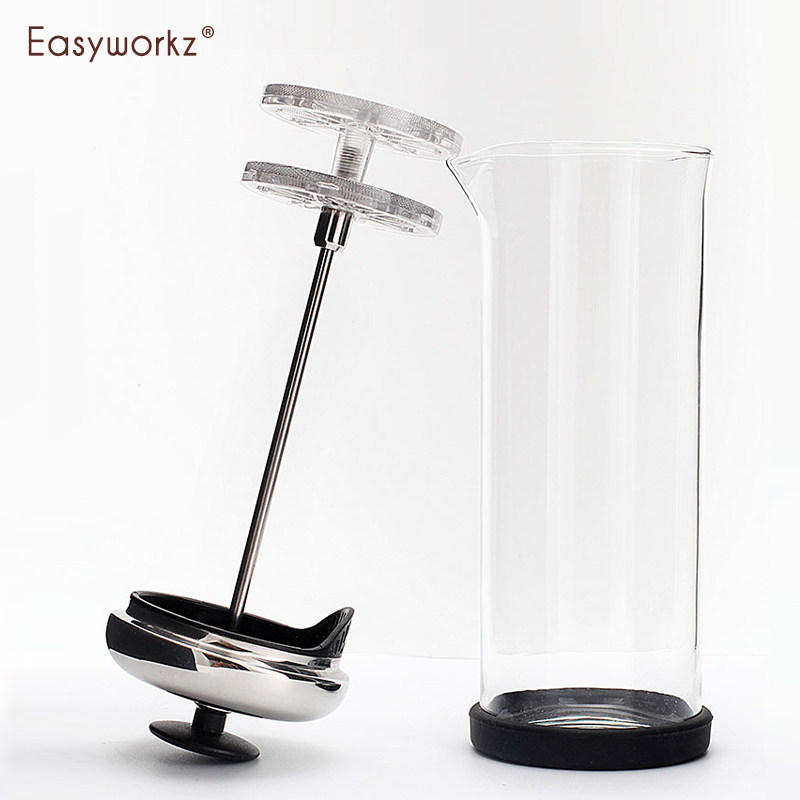 Easyworkz咖啡打奶泡器家用花式拉花牛奶打泡杯手动玻璃打奶器
